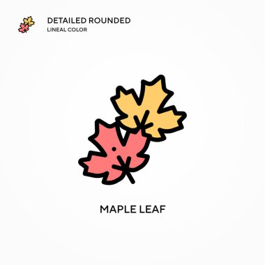 Akçaağaç yaprağı vektör simgesi. Modern vektör illüstrasyon kavramları. Düzenlemesi ve kişiselleştirmesi kolay.