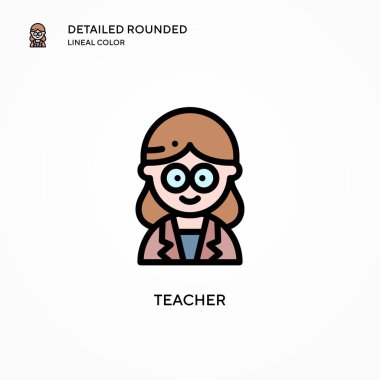 Öğretmen vektör simgesi. Modern vektör illüstrasyon kavramları. Düzenlemesi ve kişiselleştirmesi kolay.