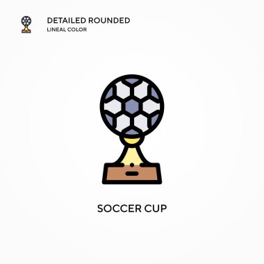 Futbol kupası vektör simgesi. Modern vektör illüstrasyon kavramları. Düzenlemesi ve kişiselleştirmesi kolay.