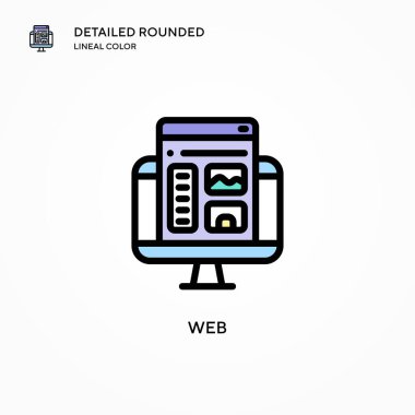 Web vektör simgesi. Modern vektör illüstrasyon kavramları. Düzenlemesi ve kişiselleştirmesi kolay.