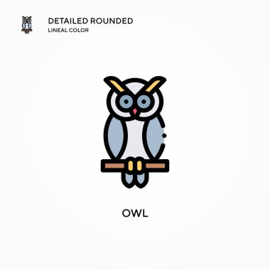 Baykuş vektör simgesi. Modern vektör illüstrasyon kavramları. Düzenlemesi ve kişiselleştirmesi kolay.