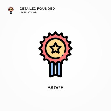 Rozet vektör simgesi. Modern vektör illüstrasyon kavramları. Düzenlemesi ve kişiselleştirmesi kolay.