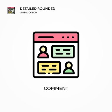 Yorum vektör simgesi. Modern vektör illüstrasyon kavramları. Düzenlemesi ve kişiselleştirmesi kolay.