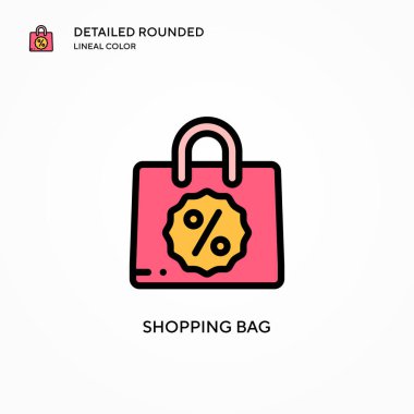 Alışveriş poşeti vektör simgesi. Modern vektör illüstrasyon kavramları. Düzenlemesi ve kişiselleştirmesi kolay.