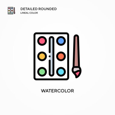 Suluboya vektör simgesi. Modern vektör illüstrasyon kavramları. Düzenlemesi ve kişiselleştirmesi kolay.