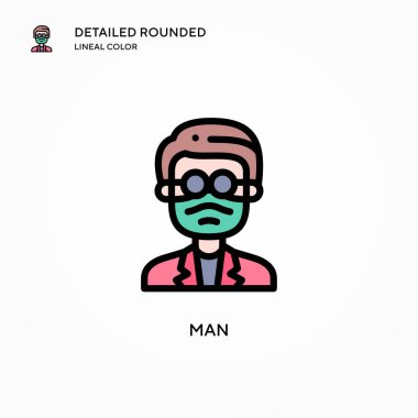 İnsan vektör simgesi. Modern vektör illüstrasyon kavramları. Düzenlemesi ve kişiselleştirmesi kolay.