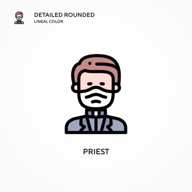 Rahip vektör ikonu. Modern vektör illüstrasyon kavramları. Düzenlemesi ve kişiselleştirmesi kolay.