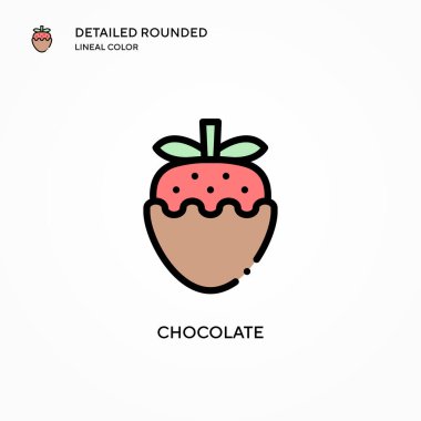 Çikolata vektör simgesi. Modern vektör illüstrasyon kavramları. Düzenlemesi ve kişiselleştirmesi kolay.