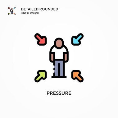 Basınç vektör simgesi. Modern vektör illüstrasyon kavramları. Düzenlemesi ve kişiselleştirmesi kolay.