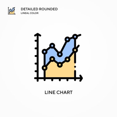 Çizgi çizelgesi vektör simgesi. Modern vektör illüstrasyon kavramları. Düzenlemesi ve kişiselleştirmesi kolay.