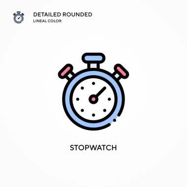Stopwatch vektör simgesi. Modern vektör illüstrasyon kavramları. Düzenlemesi ve kişiselleştirmesi kolay.
