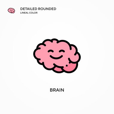 Beyin vektör simgesi. Modern vektör illüstrasyon kavramları. Düzenlemesi ve kişiselleştirmesi kolay.