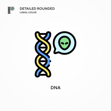 DNA vektör simgesi. Modern vektör illüstrasyon kavramları. Düzenlemesi ve kişiselleştirmesi kolay.