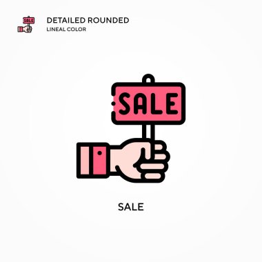 Satış vektörü ikonu. Modern vektör illüstrasyon kavramları. Düzenlemesi ve kişiselleştirmesi kolay.