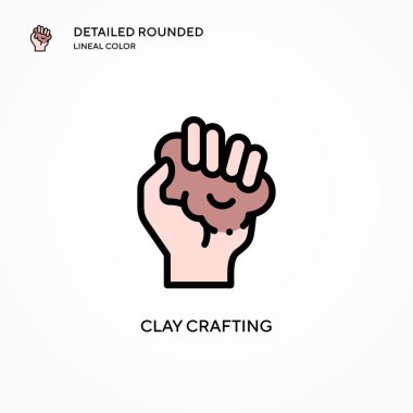 Clay vektör ikonu yapıyor. Modern vektör illüstrasyon kavramları. Düzenlemesi ve kişiselleştirmesi kolay.