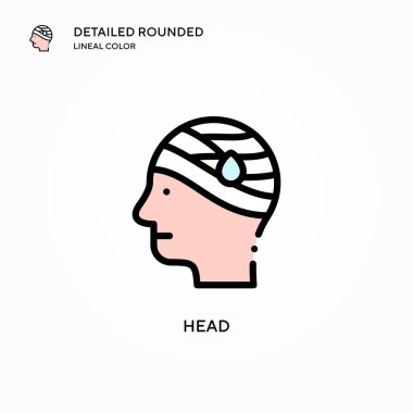 Baş vektör simgesi. Modern vektör illüstrasyon kavramları. Düzenlemesi ve kişiselleştirmesi kolay.
