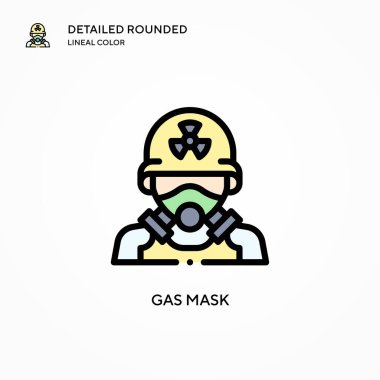 Gaz maskesi vektör simgesi. Modern vektör illüstrasyon kavramları. Düzenlemesi ve kişiselleştirmesi kolay.