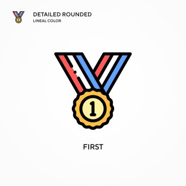 İlk vektör simgesi. Modern vektör illüstrasyon kavramları. Düzenlemesi ve kişiselleştirmesi kolay.