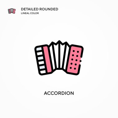 Akordiyon vektör simgesi. Modern vektör illüstrasyon kavramları. Düzenlemesi ve kişiselleştirmesi kolay.