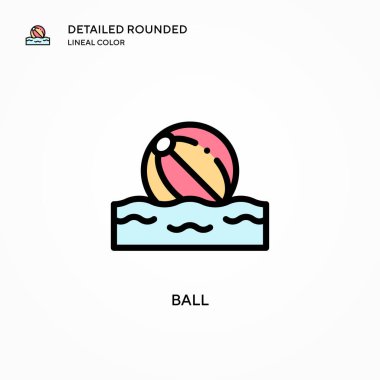 Top vektör simgesi. Modern vektör illüstrasyon kavramları. Düzenlemesi ve kişiselleştirmesi kolay.