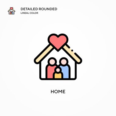 Ev vektör simgesi. Modern vektör illüstrasyon kavramları. Düzenlemesi ve kişiselleştirmesi kolay.