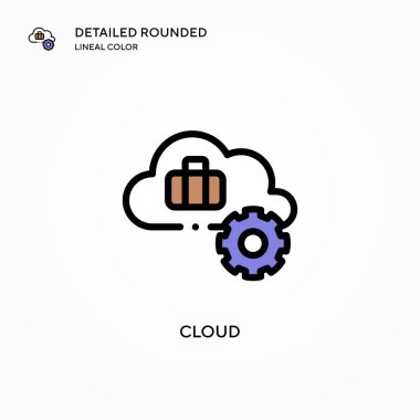 Bulut vektör simgesi. Modern vektör illüstrasyon kavramları. Düzenlemesi ve kişiselleştirmesi kolay.