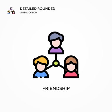 Dostluk vektör simgesi. Modern vektör illüstrasyon kavramları. Düzenlemesi ve kişiselleştirmesi kolay.