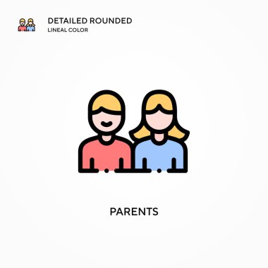 Ebeveyn vektör simgesi. Modern vektör illüstrasyon kavramları. Düzenlemesi ve kişiselleştirmesi kolay.