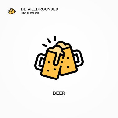 Bira vektör simgesi. Modern vektör illüstrasyon kavramları. Düzenlemesi ve kişiselleştirmesi kolay.