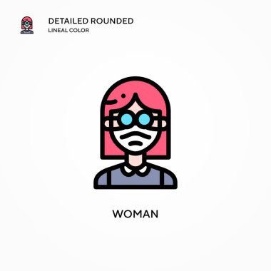 Kadın vektör simgesi. Modern vektör illüstrasyon kavramları. Düzenlemesi ve kişiselleştirmesi kolay.