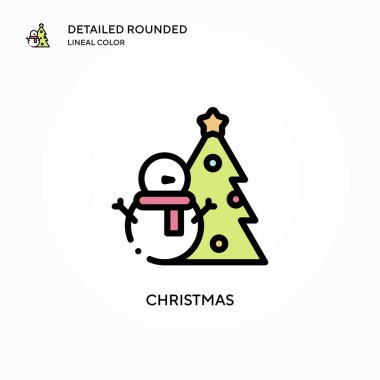 Noel vektör ikonu. Modern vektör illüstrasyon kavramları. Düzenlemesi ve kişiselleştirmesi kolay.