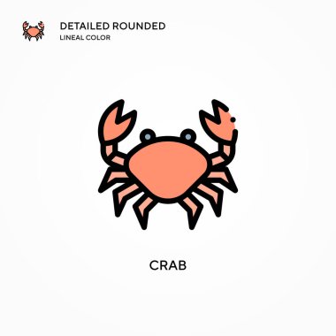 Yengeç vektör simgesi. Modern vektör illüstrasyon kavramları. Düzenlemesi ve kişiselleştirmesi kolay.