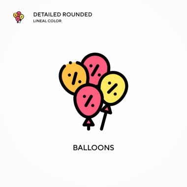 Balon vektör simgesi. Modern vektör illüstrasyon kavramları. Düzenlemesi ve kişiselleştirmesi kolay.