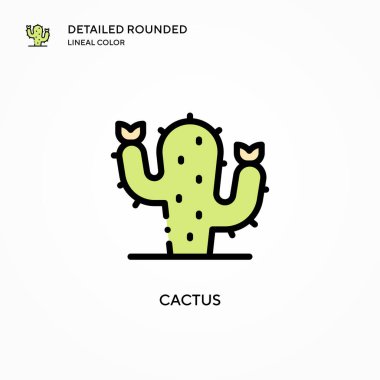 Kaktüs vektör simgesi. Modern vektör illüstrasyon kavramları. Düzenlemesi ve kişiselleştirmesi kolay.