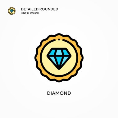 Elmas vektör simgesi. Modern vektör illüstrasyon kavramları. Düzenlemesi ve kişiselleştirmesi kolay.