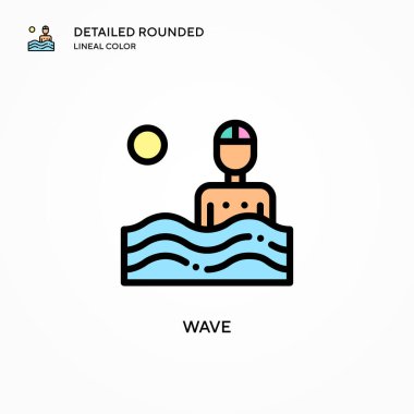 Dalga vektör simgesi. Modern vektör illüstrasyon kavramları. Düzenlemesi ve kişiselleştirmesi kolay.