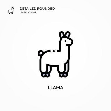 Lama vektör simgesi. Modern vektör illüstrasyon kavramları. Düzenlemesi ve kişiselleştirmesi kolay.