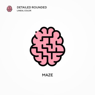 Labirent vektör simgesi. Modern vektör illüstrasyon kavramları. Düzenlemesi ve kişiselleştirmesi kolay.