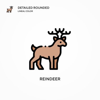 Ren geyiği vektör simgesi. Modern vektör illüstrasyon kavramları. Düzenlemesi ve kişiselleştirmesi kolay.