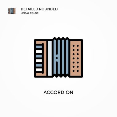 Akordiyon vektör simgesi. Modern vektör illüstrasyon kavramları. Düzenlemesi ve kişiselleştirmesi kolay.