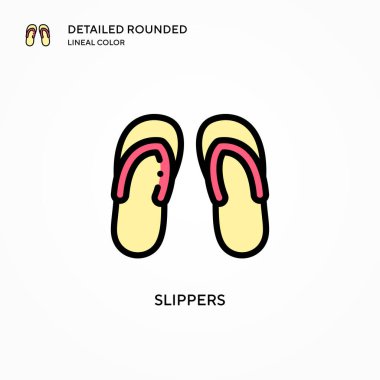 Terlik vektör simgesi. Modern vektör illüstrasyon kavramları. Düzenlemesi ve kişiselleştirmesi kolay.