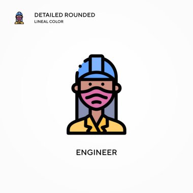 Mühendis vektör simgesi. Modern vektör illüstrasyon kavramları. Düzenlemesi ve kişiselleştirmesi kolay.