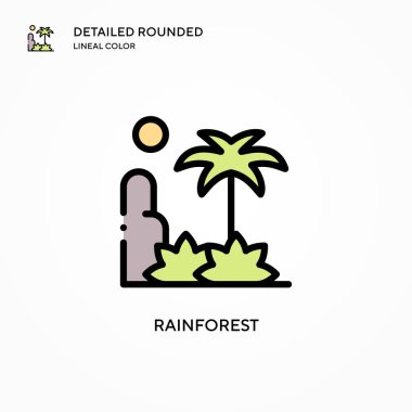 Yağmur ormanı vektör simgesi. Modern vektör illüstrasyon kavramları. Düzenlemesi ve kişiselleştirmesi kolay.