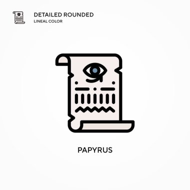Papirüs vektör simgesi. Modern vektör illüstrasyon kavramları. Düzenlemesi ve kişiselleştirmesi kolay.