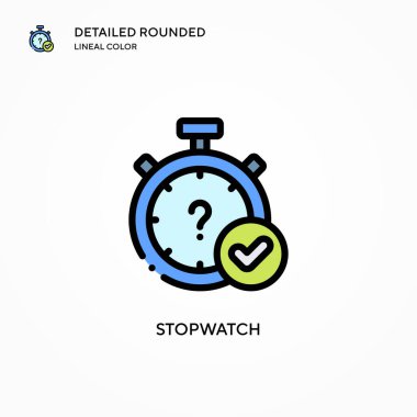 Stopwatch vektör simgesi. Modern vektör illüstrasyon kavramları. Düzenlemesi ve kişiselleştirmesi kolay.