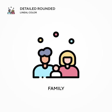 Aile vektör simgesi. Modern vektör illüstrasyon kavramları. Düzenlemesi ve kişiselleştirmesi kolay.