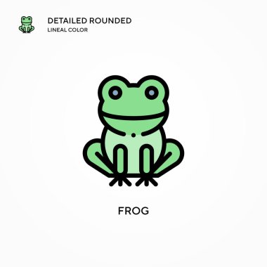Kurbağa vektör simgesi. Modern vektör illüstrasyon kavramları. Düzenlemesi ve kişiselleştirmesi kolay.