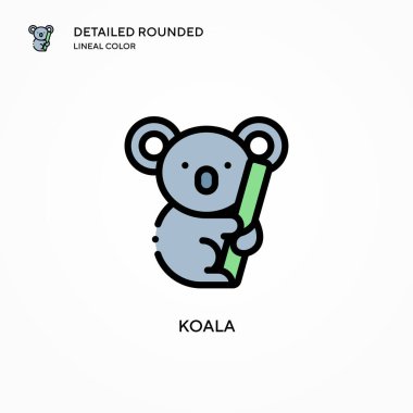 Koala vektör simgesi. Modern vektör illüstrasyon kavramları. Düzenlemesi ve kişiselleştirmesi kolay.