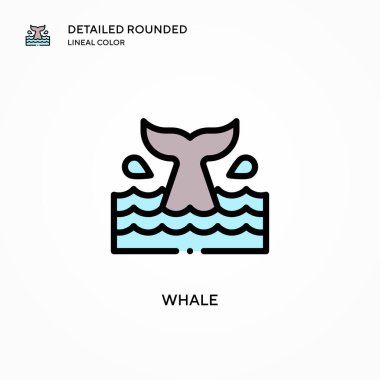 Balina vektör simgesi. Modern vektör illüstrasyon kavramları. Düzenlemesi ve kişiselleştirmesi kolay.