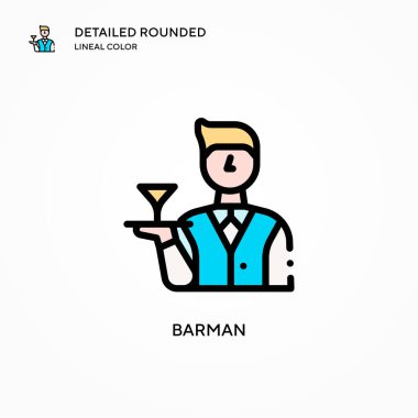 Barmen vektör ikonu. Modern vektör illüstrasyon kavramları. Düzenlemesi ve kişiselleştirmesi kolay.